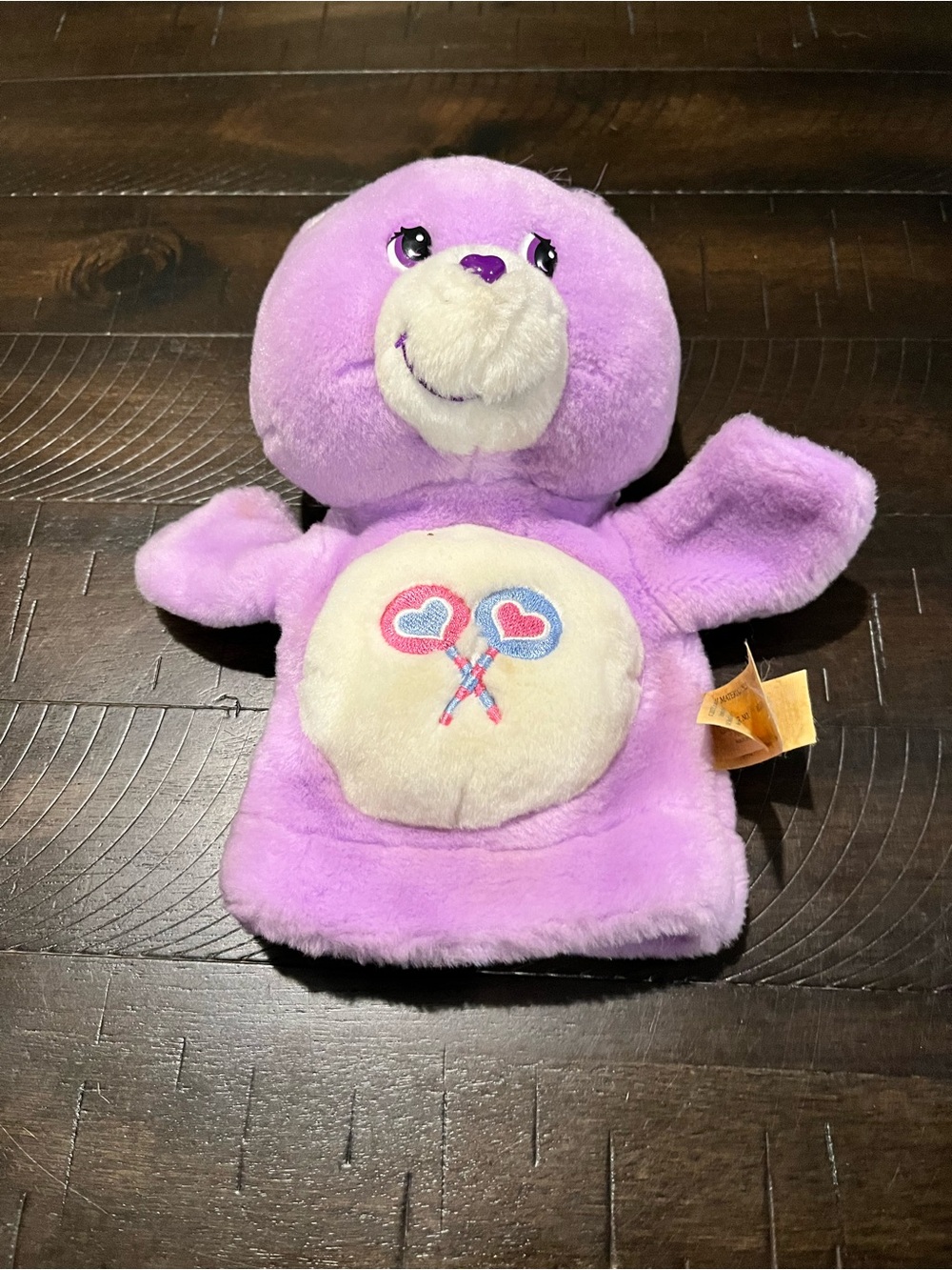 2005 Care Bear Puppet Purple Plush Vintage
